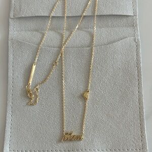 Gold 'Mom' Script Pendant Necklace - Women Jewelry 18K GOLD VERMEIL